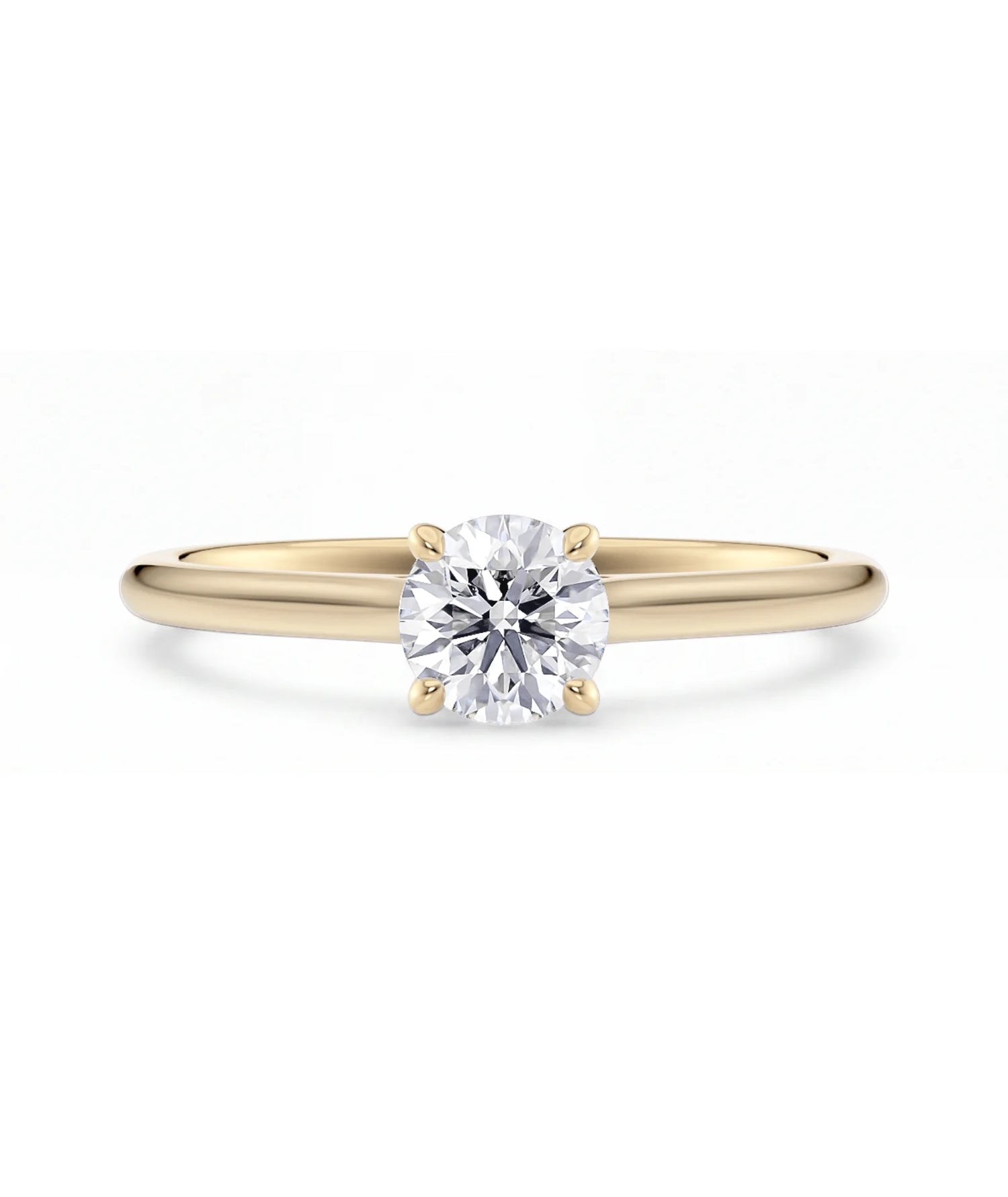 Frontbilde av tynn diamantring i gult gull med lab-diamant, liten størrelse, fra Hartwell