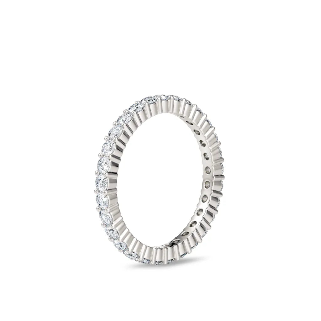 hvitt gull alliansering 1,00 ct sett fra siden – hel diamantrekke