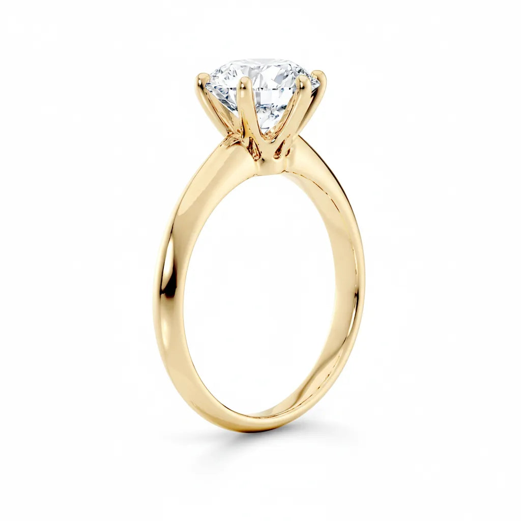 Forlovelsesringer i gull med lab-diamanter.