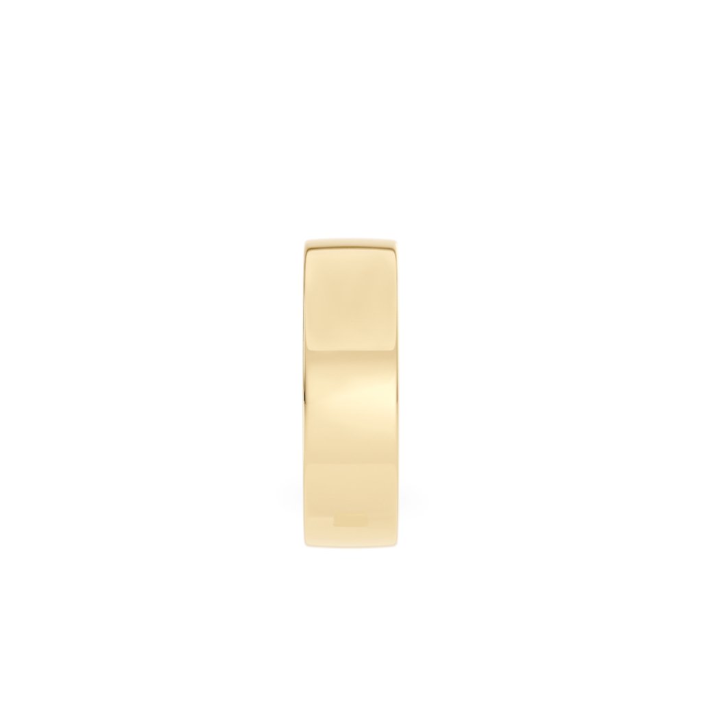 Giftering i gult gull 6 mm stående med fokus på ringskinnen – flat design