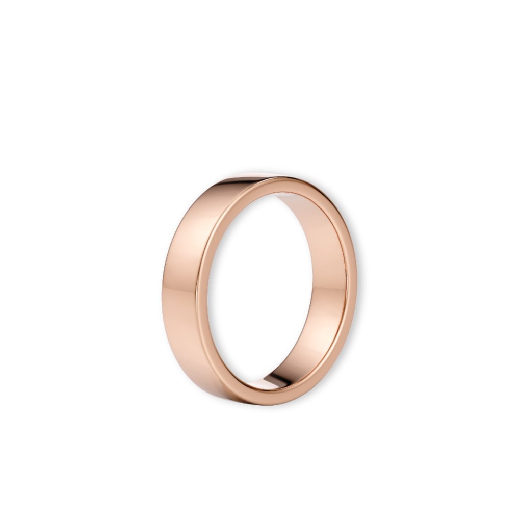 Giftering i roségull 4,5 mm – stående visning sett fra siden.