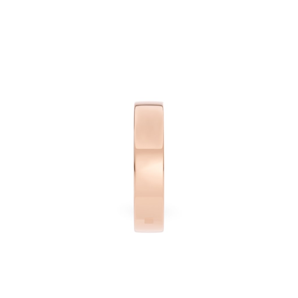 Giftering i roségull 4,5 mm – stående med fokus på ringskinne og form.