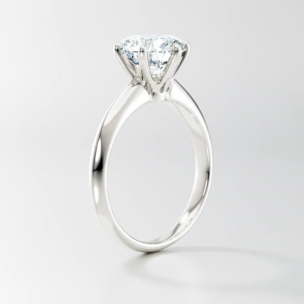 Enstens diamantring i hvitt gull med lab-dyrket diamant – Hartwell smykker.