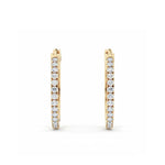 Par hoops øredobber i gult gull med briljantslipte lab-diamanter, 0,60 ct