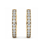 Par hoops øredobber i gult gull med briljantslipte lab-diamanter, 2,00 ct