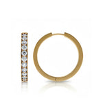 Hoops øredobb i gult gull med briljantslipte lab-diamanter, totalt 2,00 ct