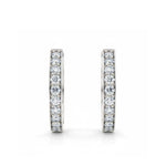 Par hoops øredobber i hvitt gull med briljantslipte lab-diamanter, 1,00 ct
