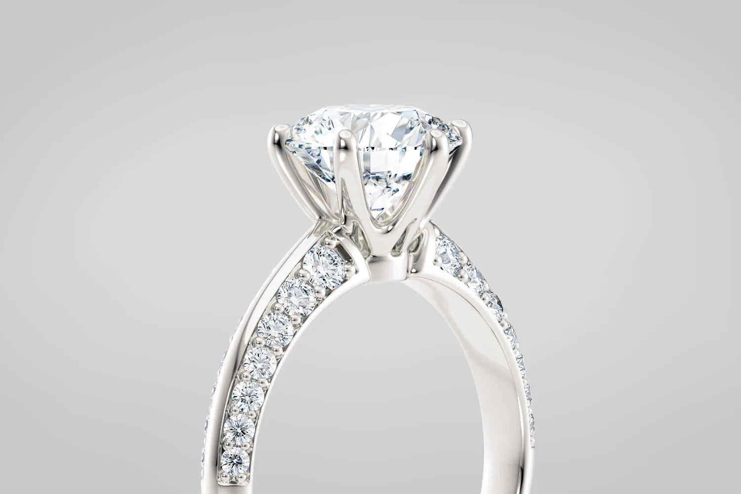 Diamantring pave - side diamanter, vintage preg - Hartwell 