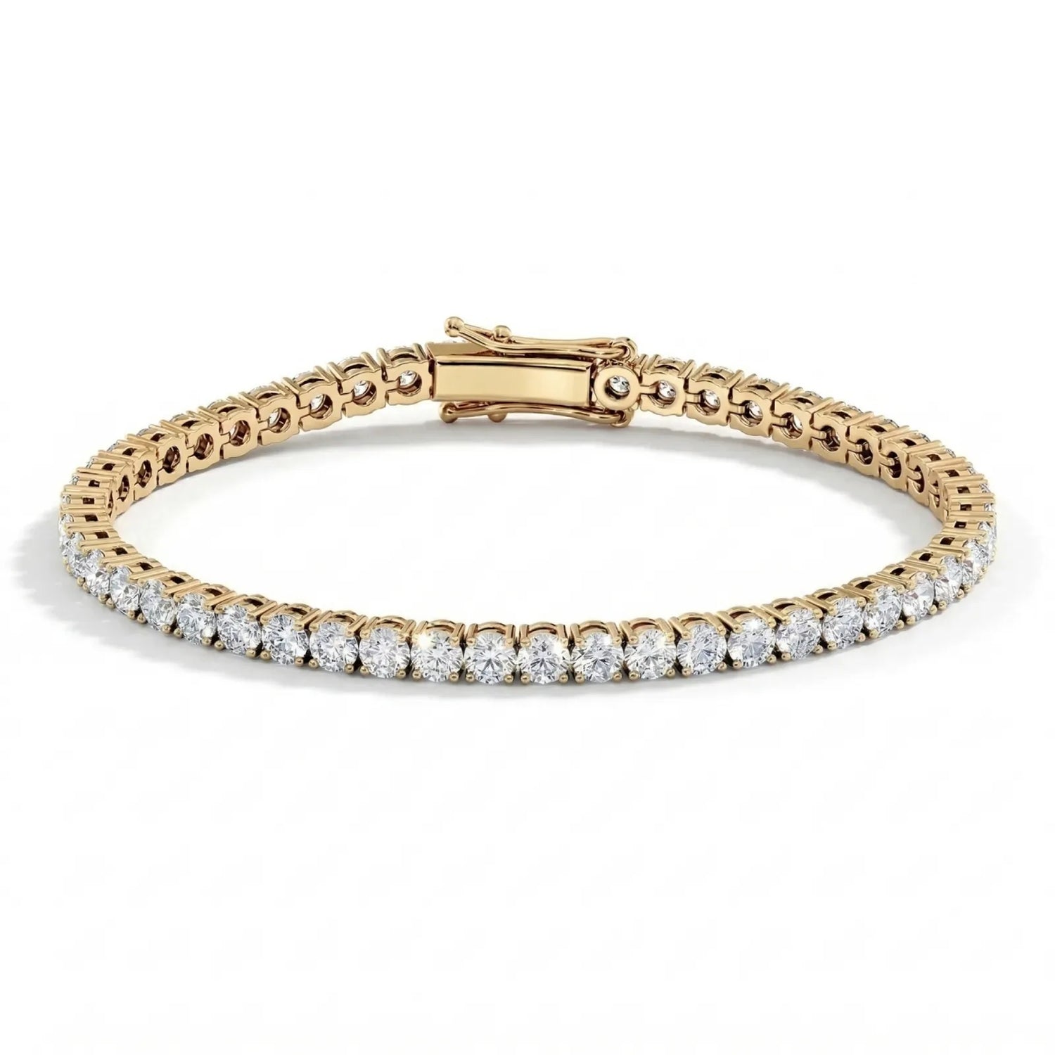 Tennisarmbånd gult gull 8,00 ct – Med lab-diamanter