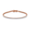 Tennisarmbånd med 5,00 ct lab diamanter i rosegull fra hartwell, sett fra front. 