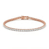 Tennisarmbånd med 5,00 ct lab diamanter i rosegull fra hartwell, sett fra front. 