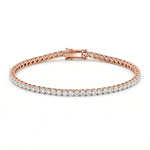 Tennisarmbånd med 5,00 ct lab diamanter i rosegull fra hartwell, sett fra front. 