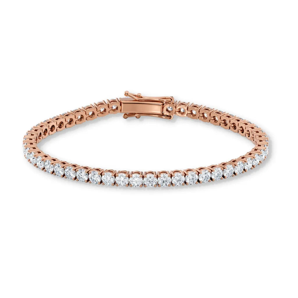 Tennisarmbånd med lab diamanter i roségull 8,00 ct