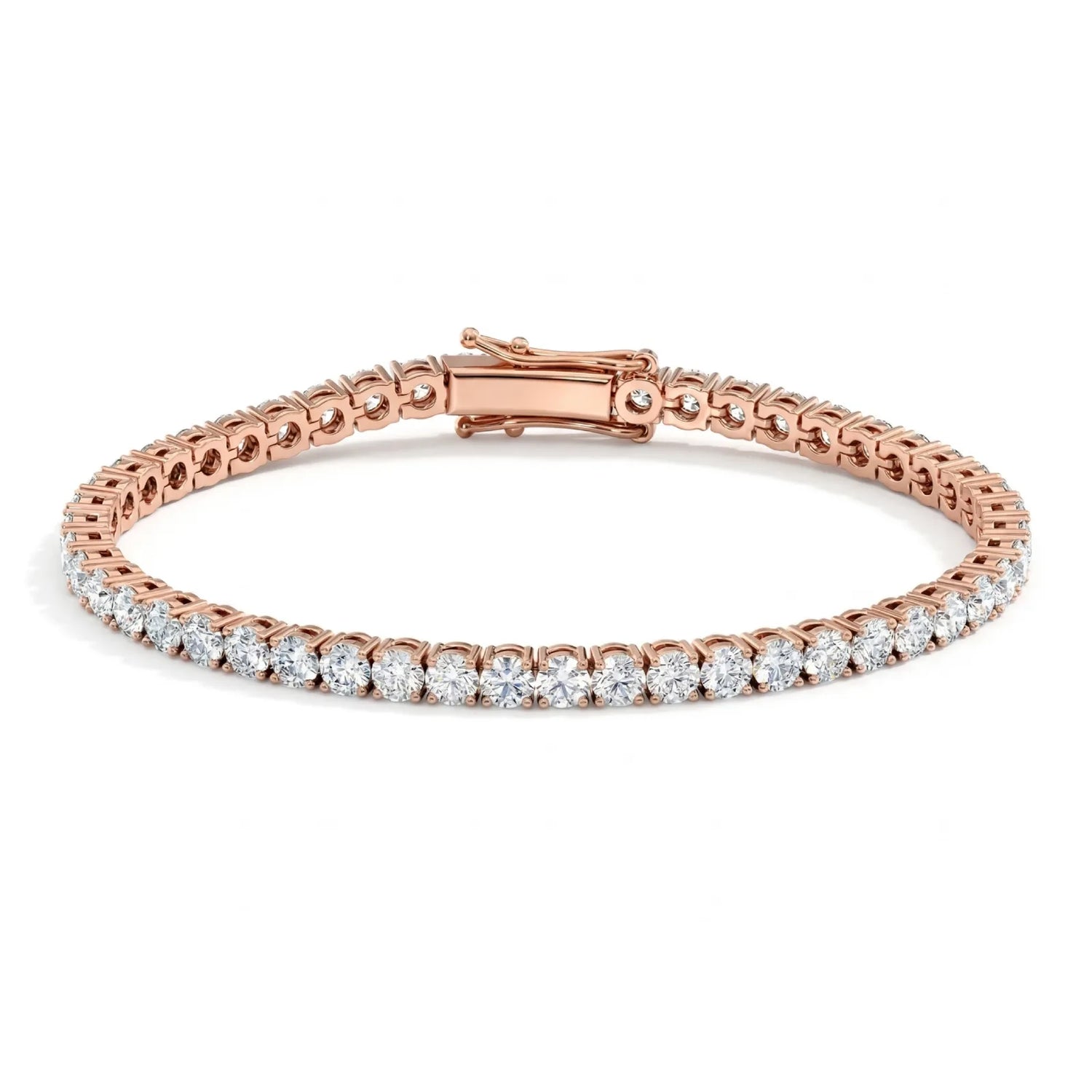 Tennisarmbånd med lab diamanter i roségull 8,00 ct