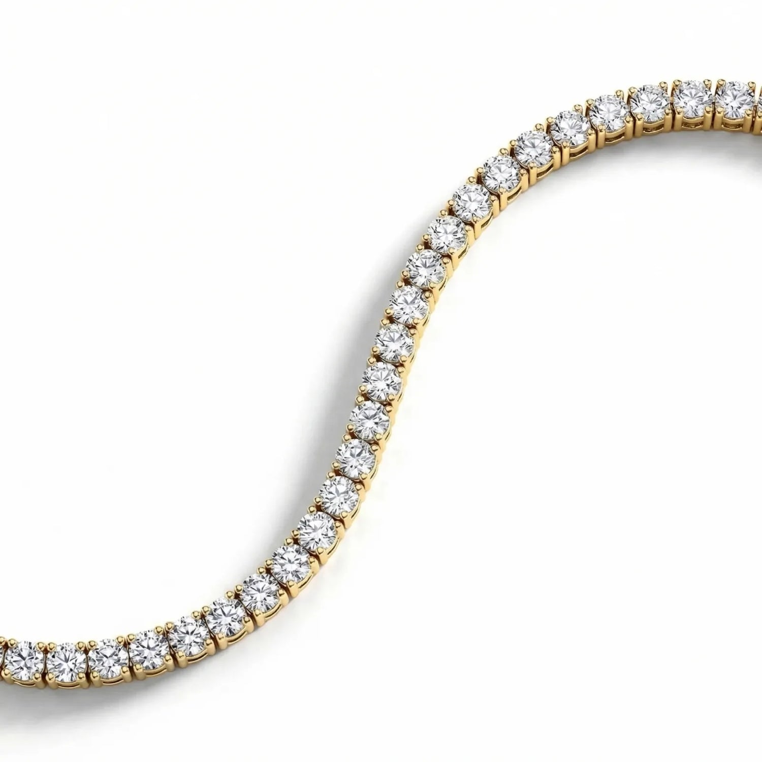 Tennisarmbånd gult gull 5,00 ct – Lab diamant