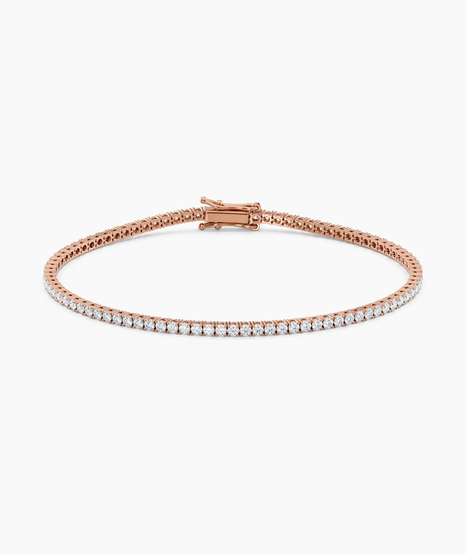 Tennisarmbånd rosegull 3,00 ct – Lab diamant